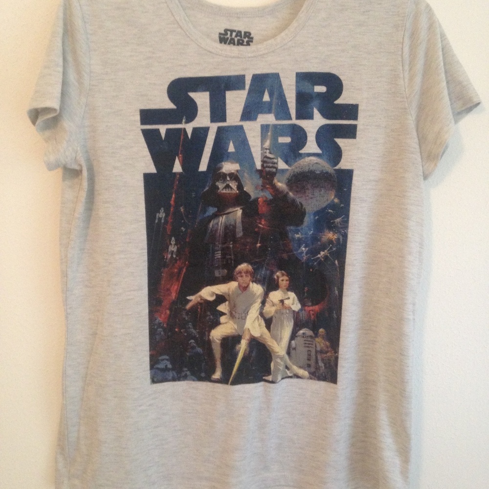 Star Wars Darth Vader Retro T Shirt Womens Size L Leia Luke Skywalker VFifthSun